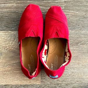 TOMS Alpargata Eco Recycled Cotton in Red Size W8